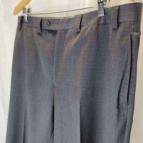 Lauren Ralph Lauren Gray Check Wool Dress Pants, 38x30 - Picture 2 of 6